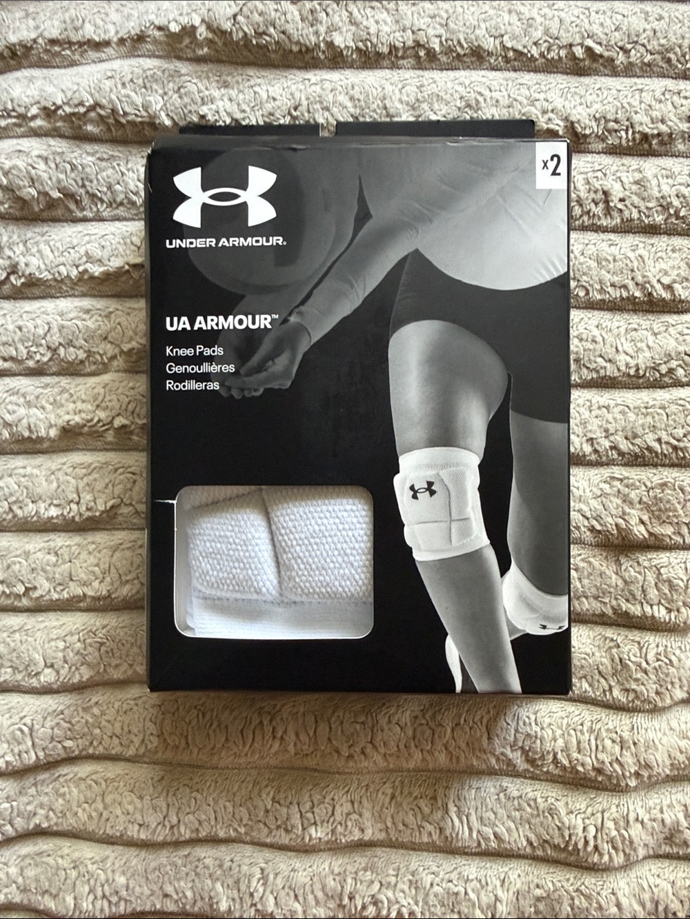 Under Armour White UA Armour Knee Pads (2-Pack)